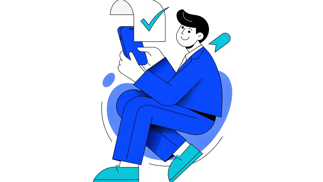 Illustration of sending a fax for free from a smartphone